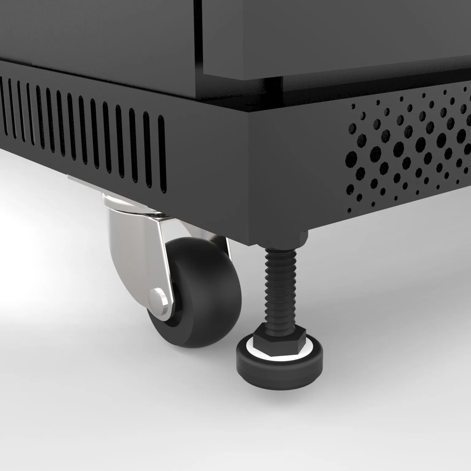 8-pied-roulette-armoire-reseau Baie en kit Ligne 800 42U 600x600mm, porte avant : Simple Verre, porte arrière : Simple Nid d'Abeille, avec panneaux latéraux (71018) (Copy) – Bild 5