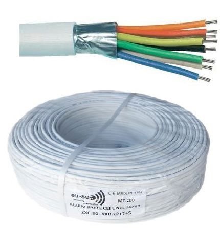 câble d'alarme 6 conducteurs souple 7 x 0,22 mm² t lan (rouleau de 100m)